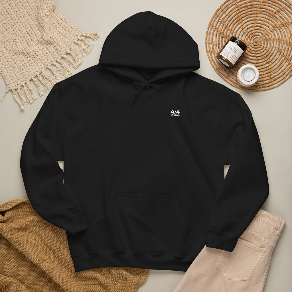 Unisex Drummer Silhouette Hoodie — Black