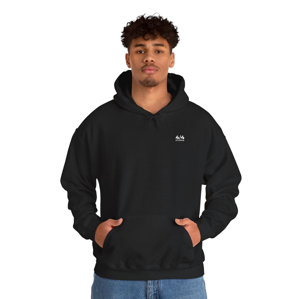 Unisex Drummer Silhouette Hoodie — Black